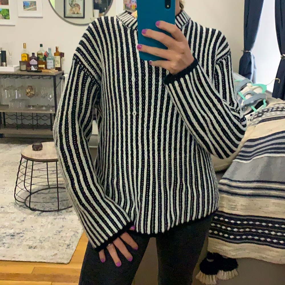 Endless Rose Black and White Sweater
